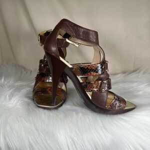 MICHAEL Michael Kors Brown Snakeskin Heels